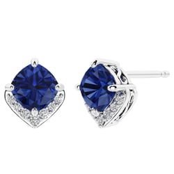 Silberne Ohrringe mit simulierten Saphiren Kosta
