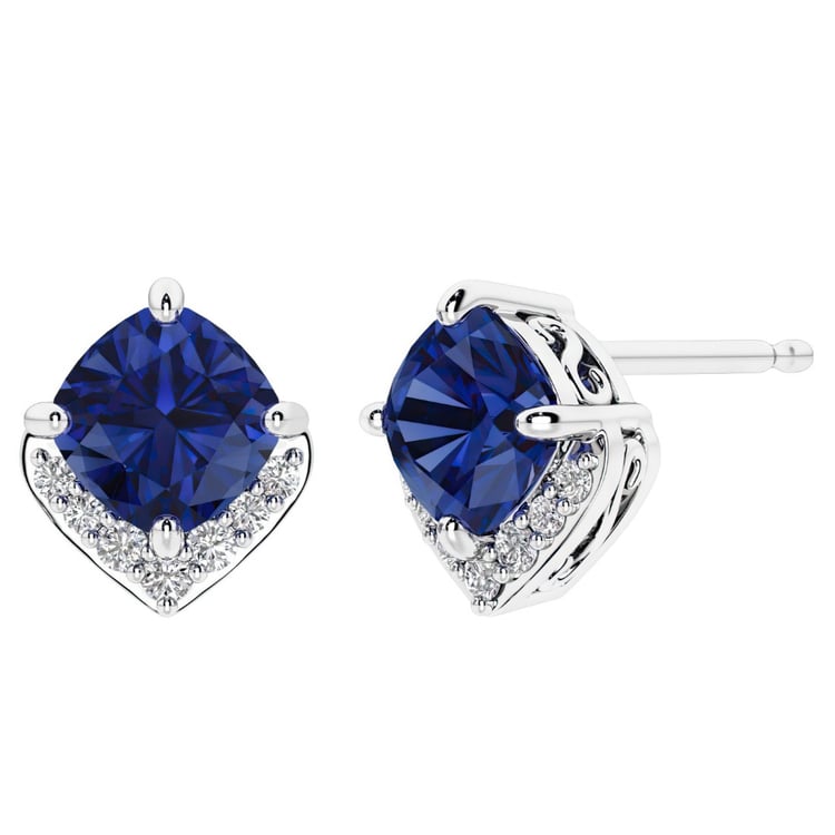 Ohrstecker in Silber mit Saphir