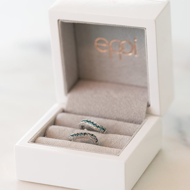 Creolen mit blauen und klaren Diamanten Doris 106987