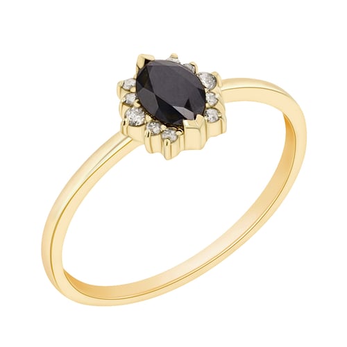 Verlobungsring mit schwarzem Marquise Diamanten Mya