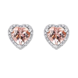 Goldene Ohrringe mit Morganit und Diamanten Iveri