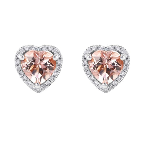 Goldene Ohrringe mit Morganit und Diamanten Iveri