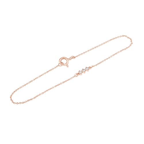 Minimalistisches Armband mit drei Diamanten Ohana