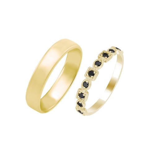 Goldener Diamantring und Herrenring Achernar