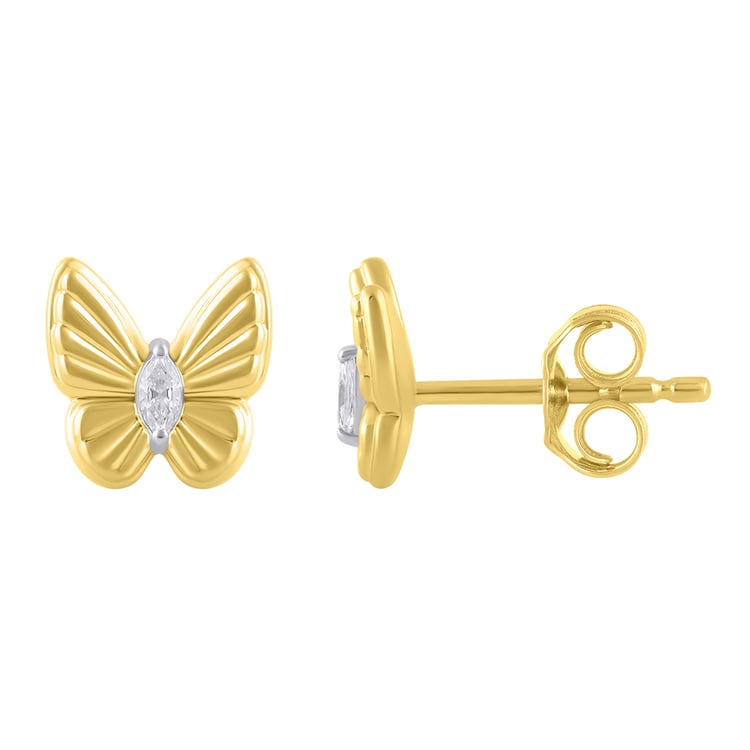 Ohrringe aus Gold in Form eines Schmetterlings mit Lab Grown Diamanten Anna