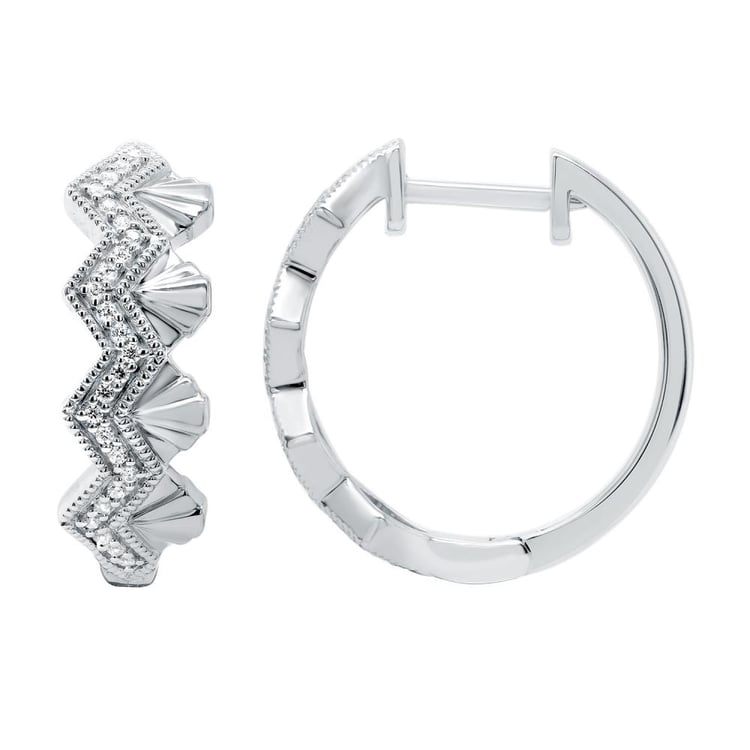 Außergewöhnliche silberne Creolen mit Lab Grown Diamanten Alva 160964