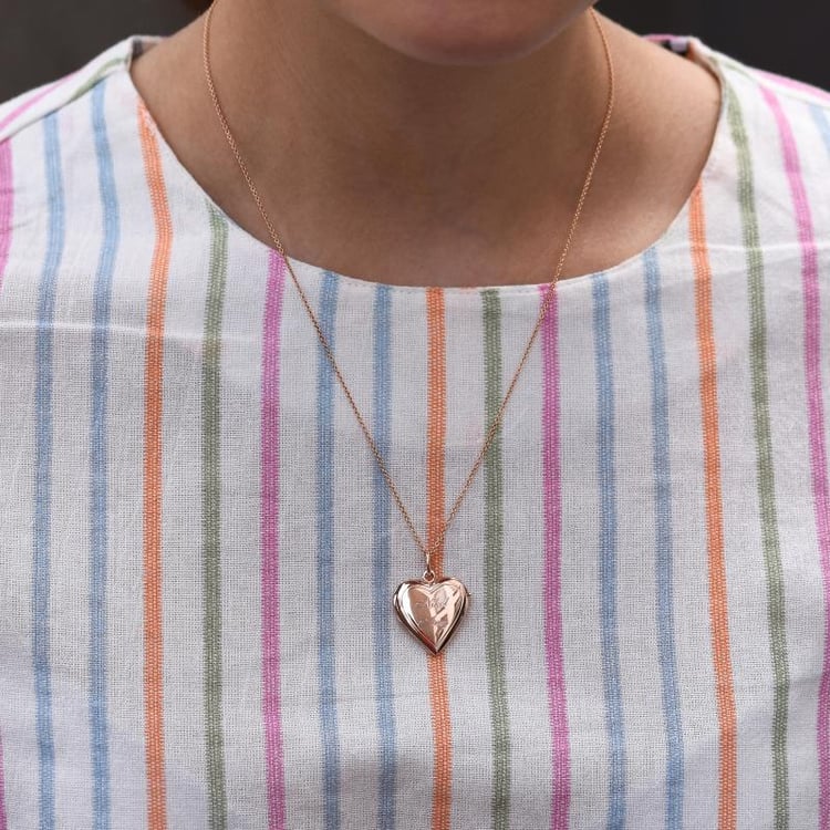 Goldmedaillon in Herzform mit Wunschgravur Miossa 45840