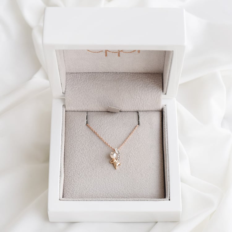 Anhänger in Engelform mit Perle und Diamanten Clytia 91780