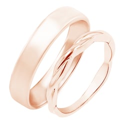 Eheringe mit geflochtenem Ring und Komfortring Gabriel