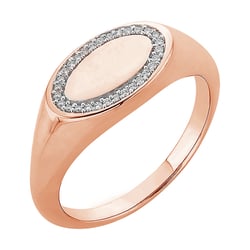 Goldener Siegelring in ovaler Form mit Diamanten Keylo