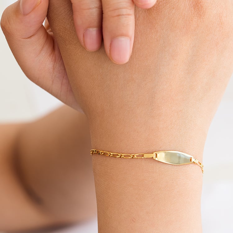 Figaro Armband aus Silber mit einer Gravur nach Wunsch 124426