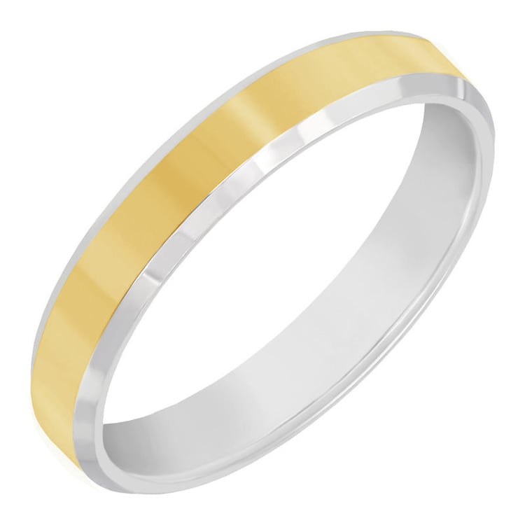 Trauringe aus kombiniertem Gold mit abgeschrägten Kanten Edmundo 66684