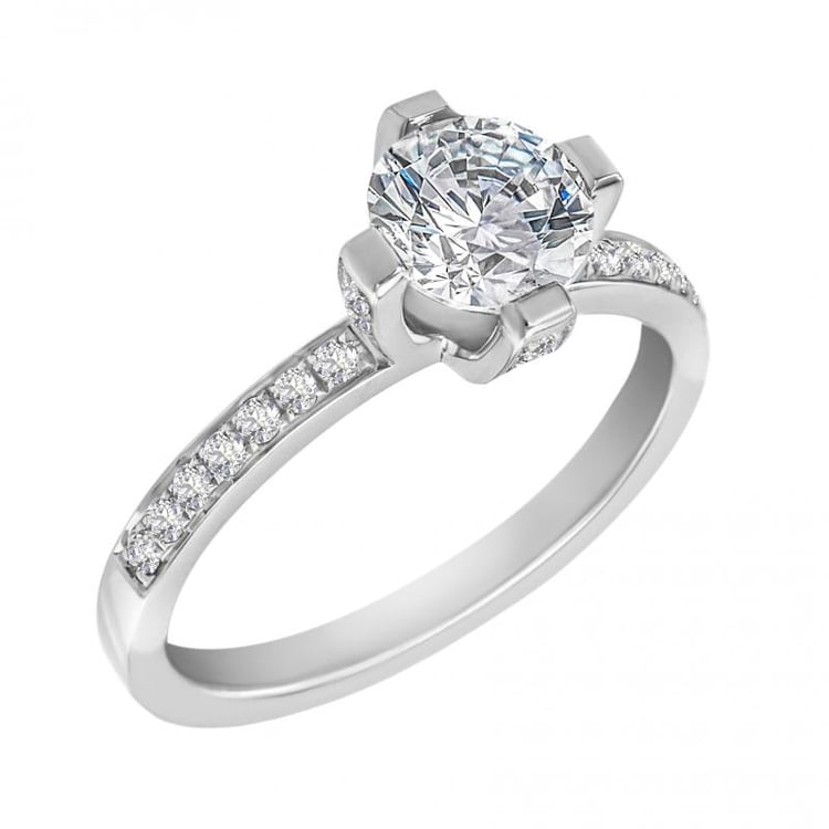 Platinring mit Diamanten Stemy