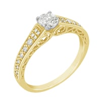 Goldener Vintage Verlobungsring voller Diamanten Keran
