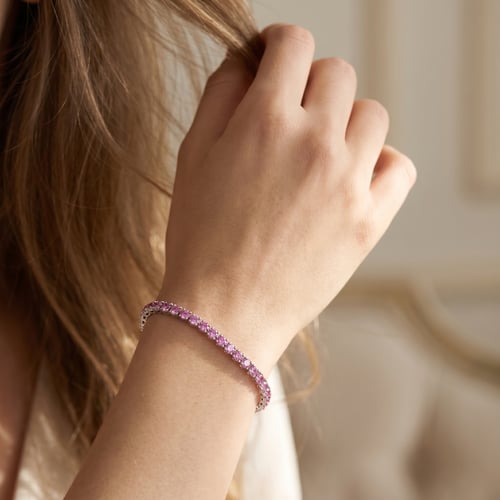 Elegantes silbernes Armband mit Saphiren Jena