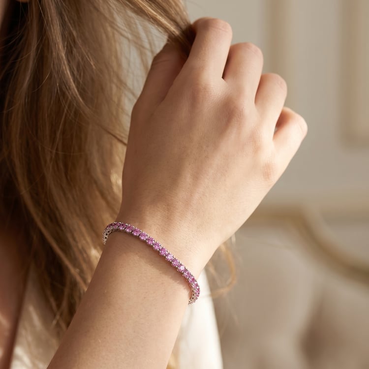 Elegantes silbernes Armband mit Saphiren Jena 166754