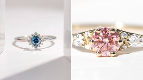 Luxuriöse farbige Diamanten unter der Lupe