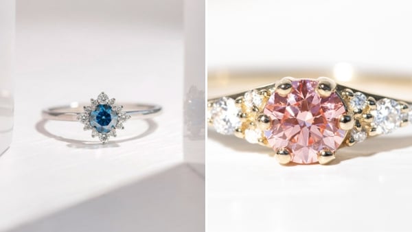 Luxuriöse farbige Diamanten unter der Lupe