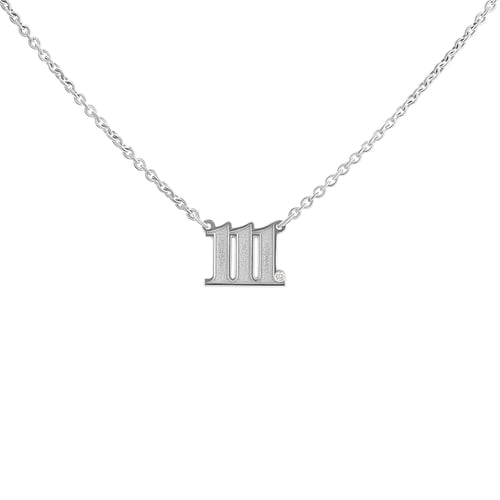 Silberne Halskette mit Diamant Engelszahlen