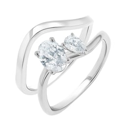 Romantisches Verlobungs-Set mit Diamantringen Flora