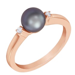 Goldring mit Perle und Diamanten Alisha
