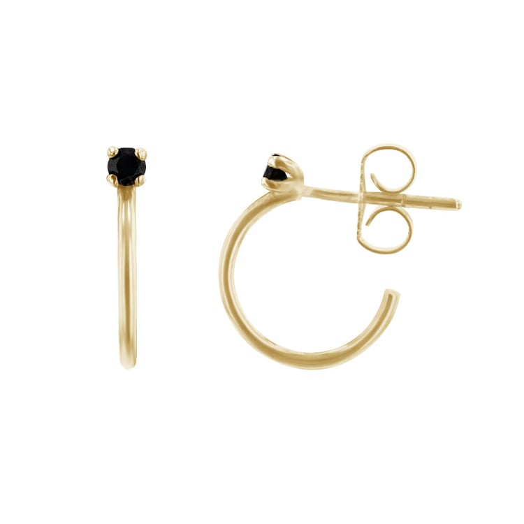 Goldene Ringohrringe mit schwarzen Diamanten Uthyr