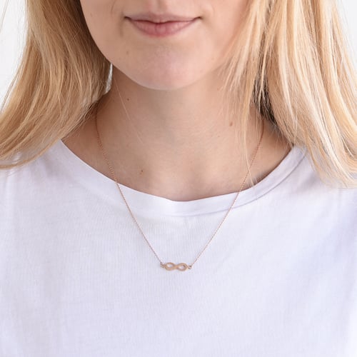 Schmuckset aus Gold mit Unendlichkeitszeichen Infinity