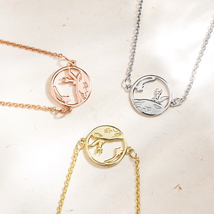 Silbernes Armband mit einem geschnitzten Fuchs Der Kleine Prinz 157545