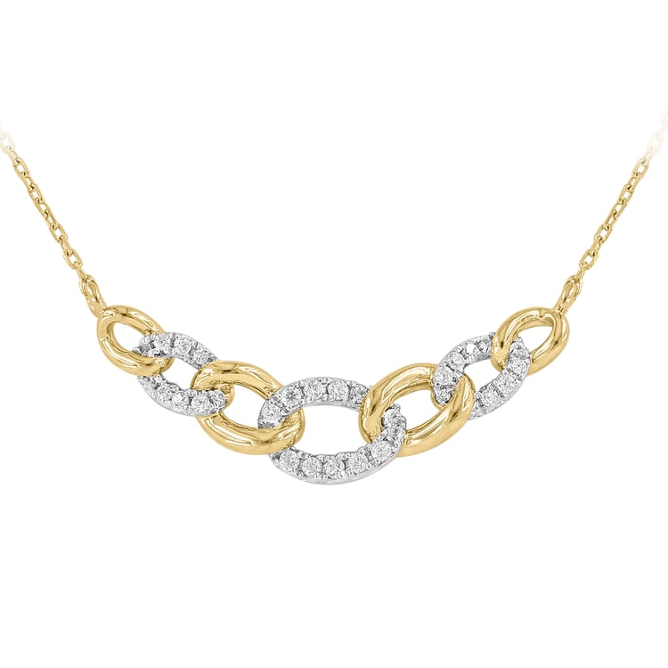 Goldene geflochtene Halskette mit Lab Grown Diamanten Purnima