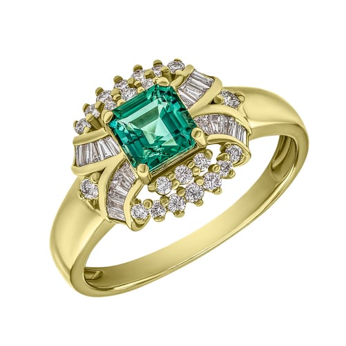 Wunderschöner Smaragdring mit Diamanten Navin