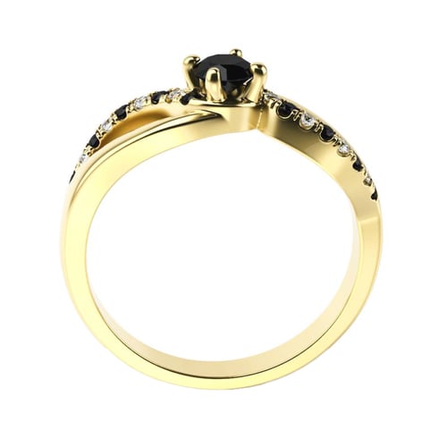 Verlobungsdiamant mit schwarzen und weißen Diamanten Ewie