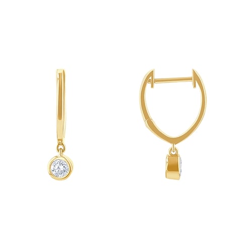 Goldene Hängeohrringe mit Lab Grown Diamanten Nova