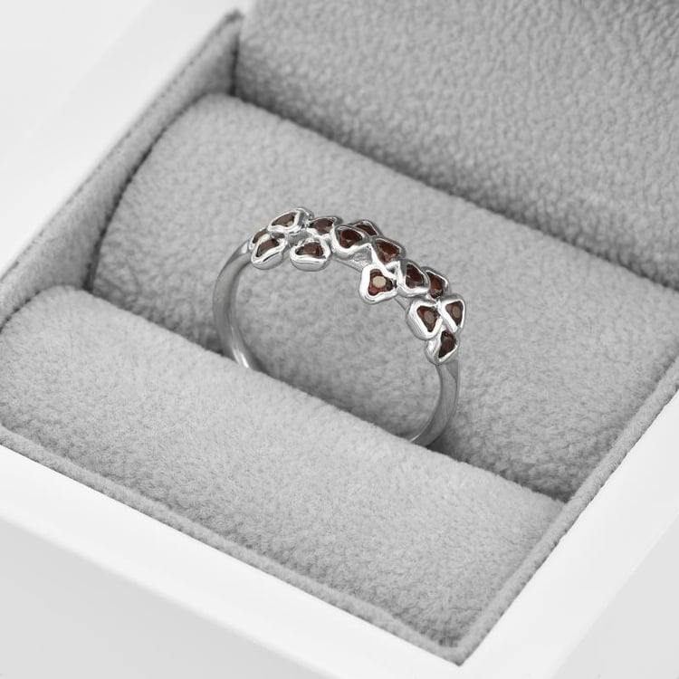 Goldener Ring mit Granat-Blüten Washi 44964