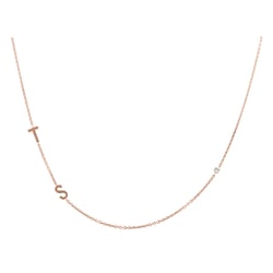 Halskette mit zwei Buchstaben Ihrer Wahl und Diamanten Lupe