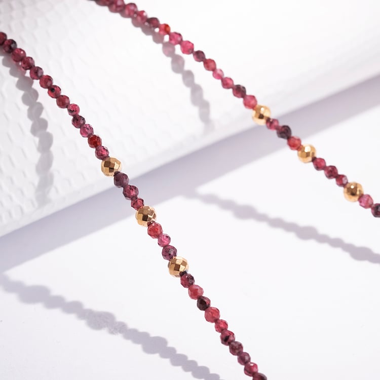 Vergoldete Kette aus Silber mit Granatperlen Sheila 115653