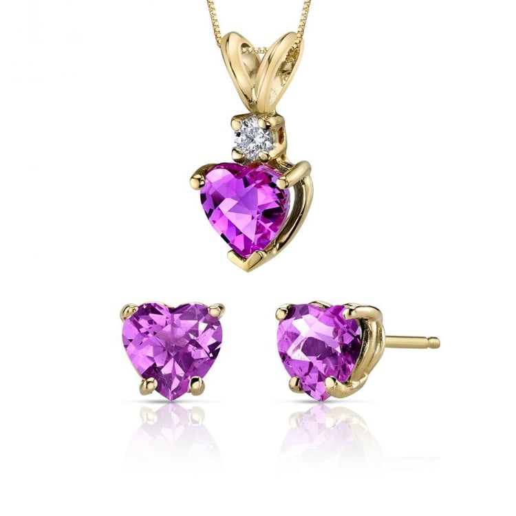 Goldenes Schmuckset mit Saphiren und Diamant 20090