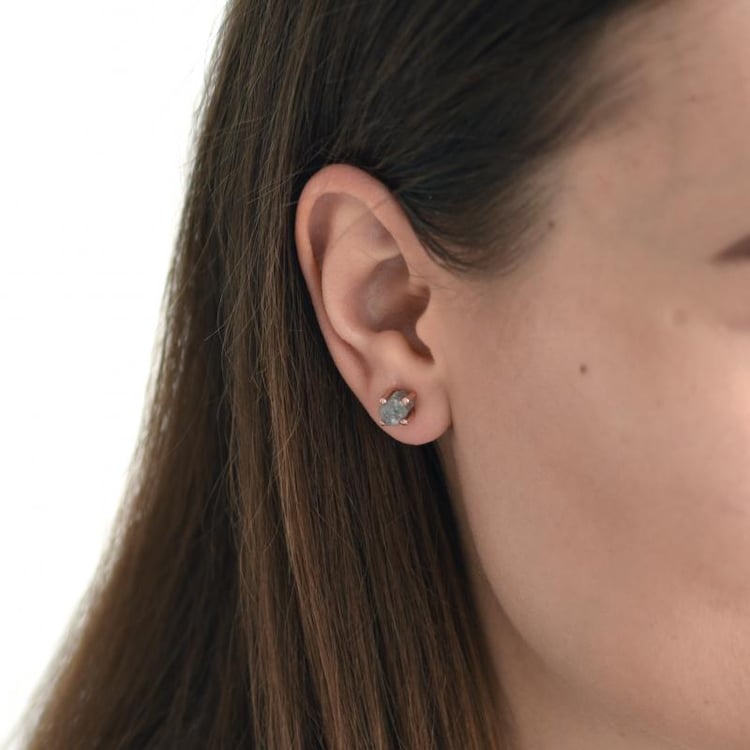 Ohrringe in 585 Gold mit ungeschliffenen Rohdiamanten Winnie 52824