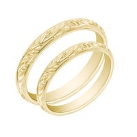 Eheringe aus Gold mit Zweig-Gravur Matu