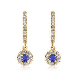 Wunderschöne silberne Ohrringe mit blauen Saphiren und Lab Grown Diamanten Denise
