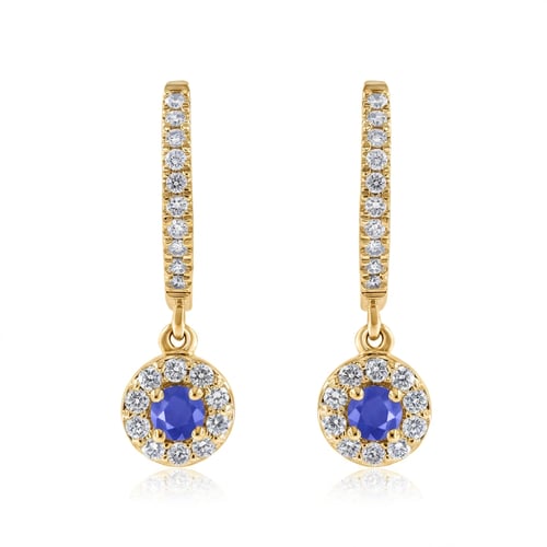 Wunderschöne silberne Ohrringe mit blauen Saphiren und Lab Grown Diamanten Denise