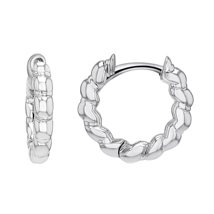 Runde geflochtene Ohrringe aus Silber Torcy 143326