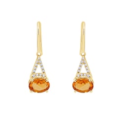 Goldene Citrinohrringe mit Diamanten Jesper