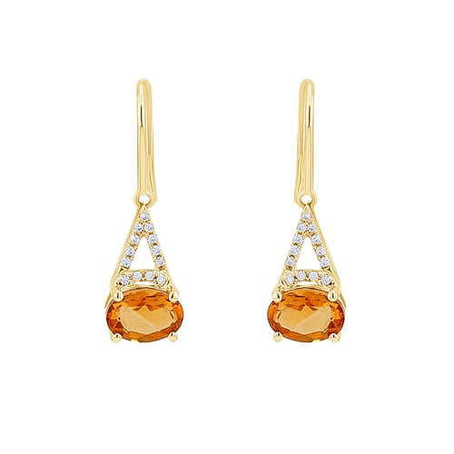 Goldene Citrinohrringe mit Diamanten Jesper