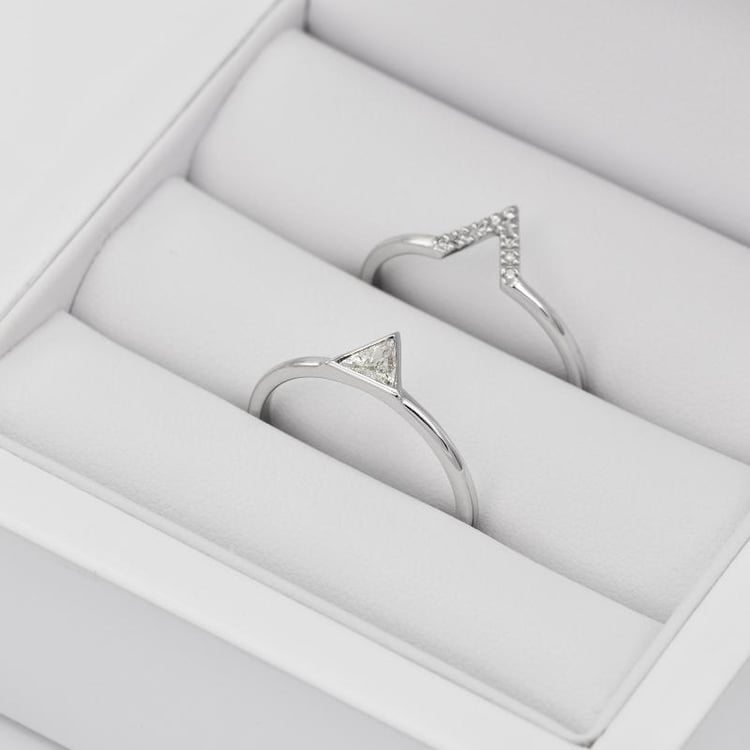 Wunderschönes Set mit 585 Goldringen und Diamanten Elal 28932