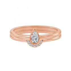 Ringset aus 585 Gold mit zertifiziertem Tropfendiamant Ralyas