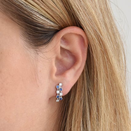 Ohrstecker mit Diamanten und Saphiren Viltaute