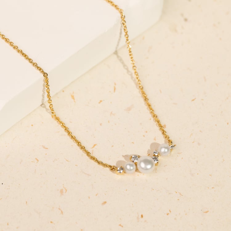 Silberner Perlenanhänger mit weißen Topasen Tahira 163950