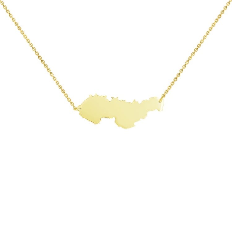 Silberne Halskette in Form der Tschechoslowakei 106578