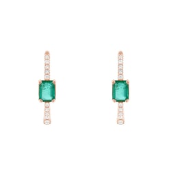 Creolen mit Diamanten und Smaragden Jade