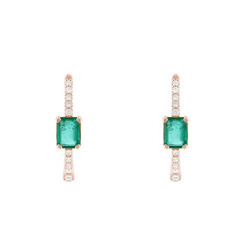 Creolen mit Diamanten und Smaragden Jade